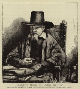 Aguafuerte de Rembrandt de Petrus van Tol de Rembrandt van Rijn
