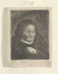 La madre de Rembrandt con la mano en el pecho: busto pequeño Recueil de quatre-vingt-cinq estampes originales (título de la serie)