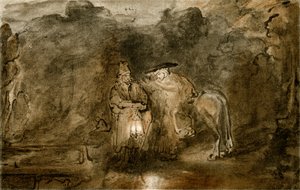 Descanso en la huida a Egipto de Rembrandt van Rijn