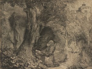 San Francisco bajo un árbol rezando, 1657