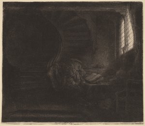 San Jerónimo en una habitación oscura