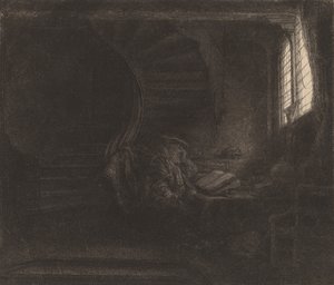 San Jerónimo en una cámara oscura de Rembrandt van Rijn