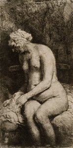 Desnudo sentado de Rembrandt van Rijn