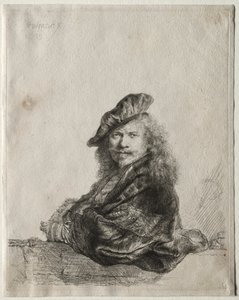 Autorretrato Apoyado en un Alféizar de Piedra