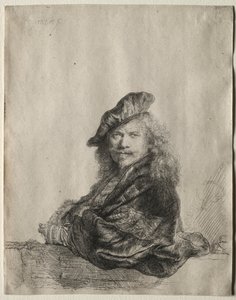 Autorretrato apoyado en un alféizar de piedra, 1639