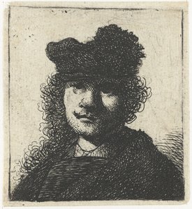 Autorretrato con Gorro y Capa Oscura: Busto, ca. 1631 de Rembrandt van Rijn
