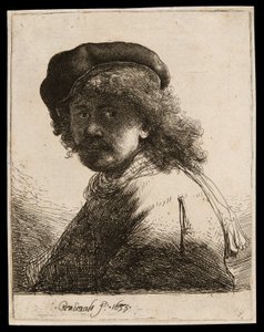 Autorretrato con Gorro y Bufanda con el Rostro Oscuro: Busto de Rembrandt van Rijn