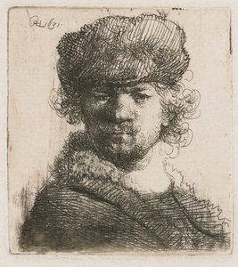 Autorretrato con gorro de piel pesado
Autorretrato con gorro de piel: busto de Rembrandt van Rijn