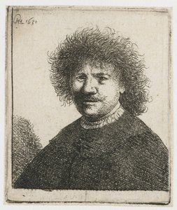 Autorretrato con capa y cuello caído: busto de Rembrandt van Rijn