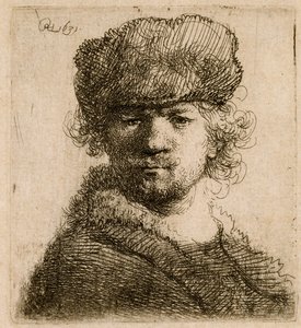 Autorretrato con un gorro de piel grueso: busto, 1631 de Rembrandt van Rijn