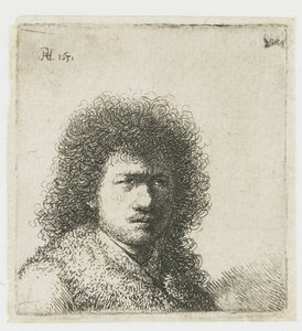 Autorretrato con el pelo alborotado: busto