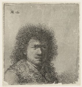 Autorretrato con el pelo alborotado: busto de Rembrandt van Rijn