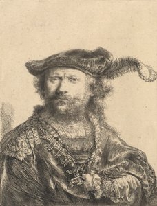Autorretrato con Gorro de Terciopelo y Pluma, 1638 de Rembrandt van Rijn