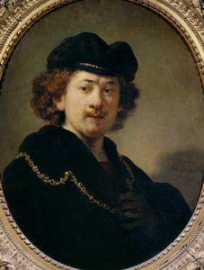 Autorretrato con sombrero y cadena de oro, 1633 de Rembrandt van Rijn