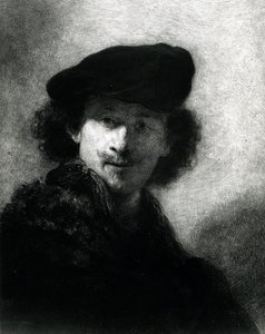 Autorretrato con Boina de Terciopelo de Rembrandt van Rijn