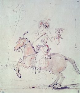 Shah Jehan con halcón a caballo de Rembrandt van Rijn