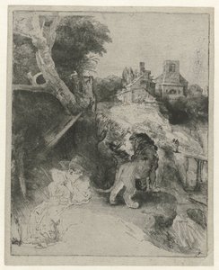 San Jerónimo leyendo en un paisaje italiano
San Jerónimo leyendo en un paisaje italiano de Rembrandt van Rijn