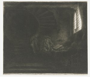 San Jerónimo en una cámara oscura de Rembrandt van Rijn