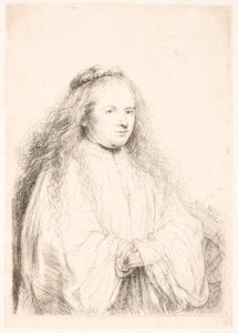 Estudio de Saskia como Santa Catalina (la "Pequeña novia judía") de Rembrandt van Rijn