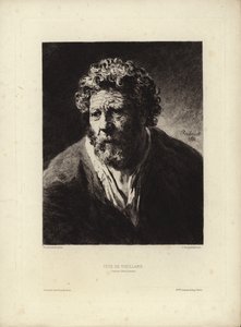 Tete de Viellard por Rembrandt Harmenszoon van Rijn. Grabado por Jules Jacquemart, 1877