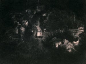 La adoración de los pastores de Rembrandt van Rijn