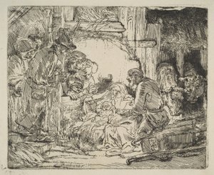La adoración de los pastores, con la lámpara, ca. 1654