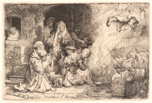 El ángel partiendo de la familia de Tobías de Rembrandt van Rijn