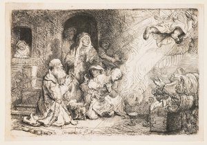 El ángel partiendo de la familia de Tobías de Rembrandt van Rijn