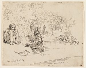 Los Bañistas de Rembrandt van Rijn