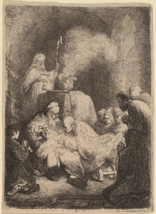 La circuncisión: placa pequeña de Rembrandt van Rijn