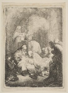 La circuncisión: Pequeña lámina de Rembrandt van Rijn