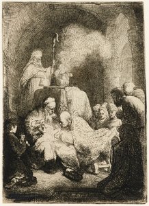 La circuncisión: placa pequeña de Rembrandt van Rijn