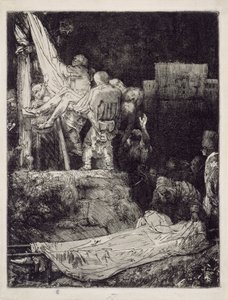 El Descendimiento de la Cruz a la luz de las antorchas de Rembrandt van Rijn