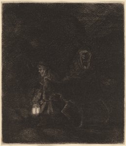 La huida a Egipto de Rembrandt van Rijn