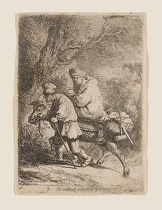 La huida a Egipto de Rembrandt van Rijn