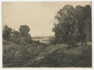 La huida a Egipto, en una placa de Segers
La huida a Egipto: placa alterada de Seghers de Rembrandt van Rijn