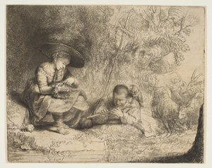 El flautista, 1642 de Rembrandt van Rijn