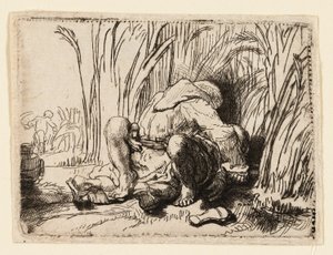 El monje en el campo de maíz de Rembrandt van Rijn