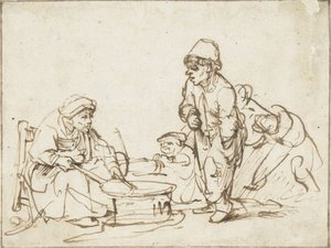 La mujer de los panqueques, c. 1635 de Rembrandt van Rijn