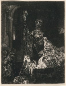 La Presentación en el Templo en el Modo Oscuro de Rembrandt van Rijn