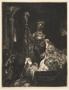 La Presentación en el Templo en el Estilo Oscuro de Rembrandt van Rijn