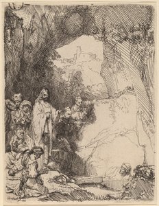 La resurrección de Lázaro: Placa pequeña de Rembrandt van Rijn