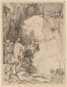 La resurrección de Lázaro: Placa pequeña de Rembrandt van Rijn