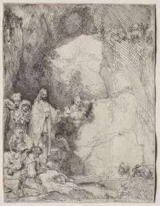 The Raising of Lazarus: Small Plate de Rembrandt van Rijn