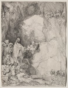La resurrección de Lázaro: Placa pequeña, 1642 de Rembrandt van Rijn
