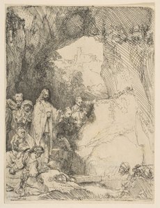 La resurrección de Lázaro, placa pequeña, 1642 de Rembrandt van Rijn