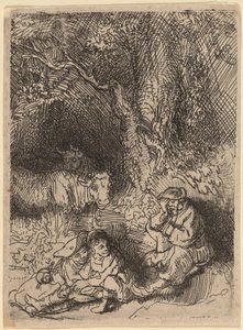 El pastor dormido de Rembrandt van Rijn