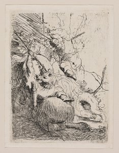 La pequeña caza del león (Con un león) de Rembrandt van Rijn