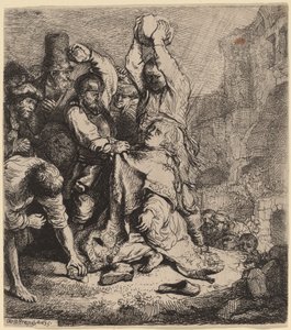 El apedreamiento de San Esteban de Rembrandt van Rijn