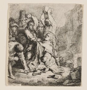 El apedreamiento de San Esteban de Rembrandt van Rijn